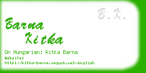 barna kitka business card